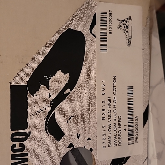 🔥🔥MCQ BY ALEXANDER MCQUEEN SWALLOW SWARM HIGHTOP SNEAKERS MEN'S SZ 8 RED/BLACK - Picture 8 of 11